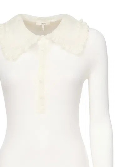 Chloé Knitwear With Lace Collar Detail