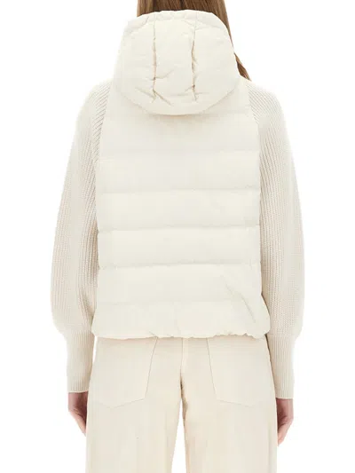 Brunello Cucinelli Down Jacket With Knitted Sleeves