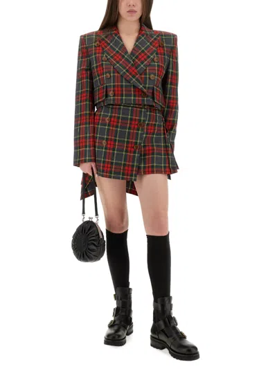 Vivienne Westwood Plaid Tailored Jacket With Notch Lapel And Button-detail Cuffs In Multi