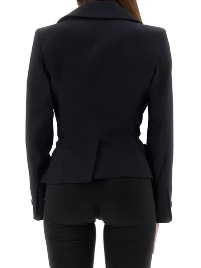 Vivienne Westwood Navy Blue Drunken Jacket In Wool Women In Blue