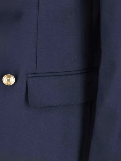 Polo Ralph Lauren Tailored Double-breasted Jacket With Gold Buttons In Blue