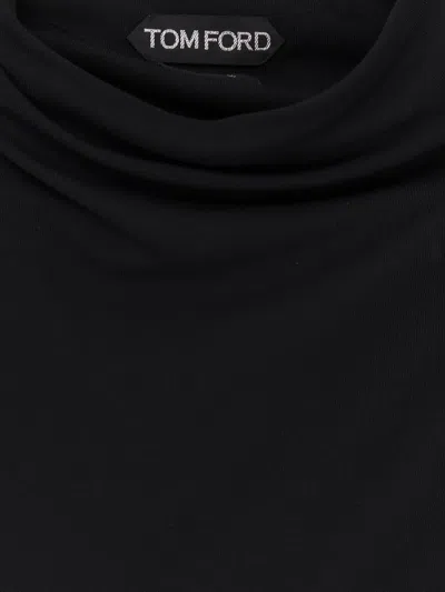 Tom Ford Long Draped One Shoulder Maxi Dress In Black