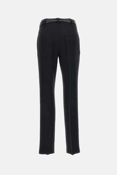 Max Mara Straight Casual Pants In Black