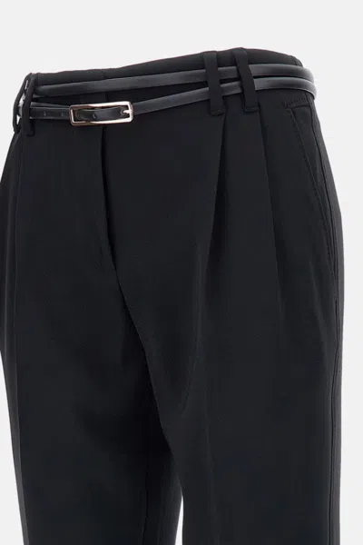 Max Mara Straight Casual Pants In Black