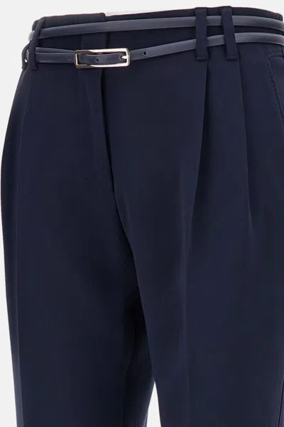 Max Mara Dark Blue Straight Pant In Blue