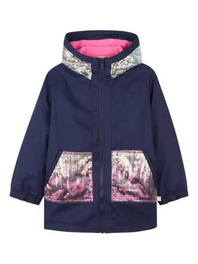 Billieblush Sequin-embellished Hooded Jacket In Blue