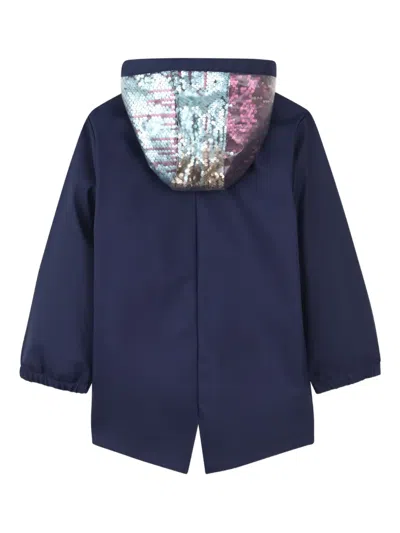 Billieblush Sequin-embellished Hooded Jacket In Blue