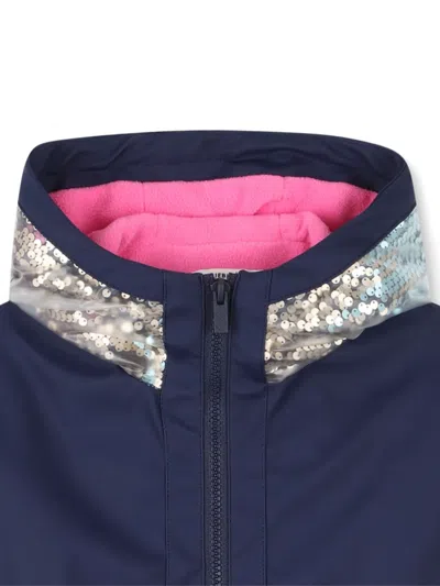 Billieblush Sequin-embellished Hooded Jacket In Blue