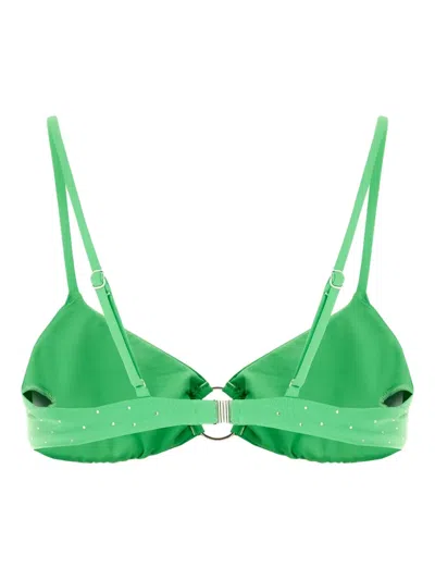 Sundek Rhinestone-embellished Bikini Top In Green
