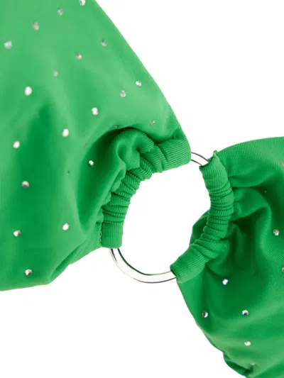Sundek Rhinestone-embellished Bikini Top In Green