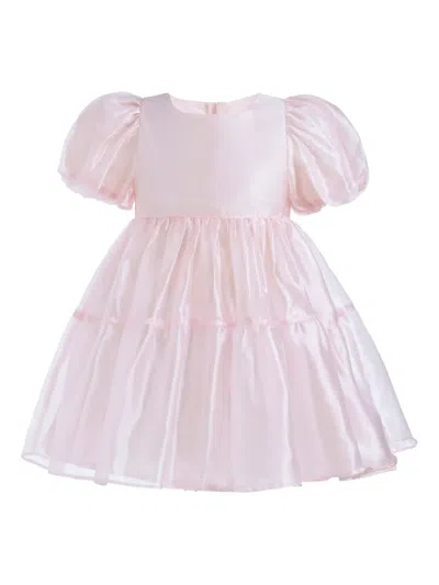 Mimi Tutu Elianna Puff-sleeve Tiered Dress In Pink