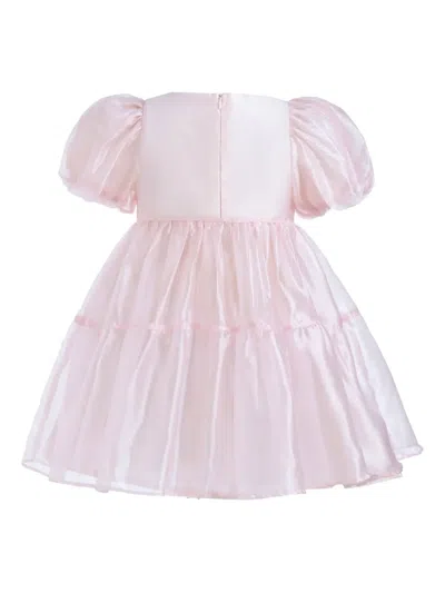 Mimi Tutu Elianna Puff-sleeve Tiered Dress In Pink