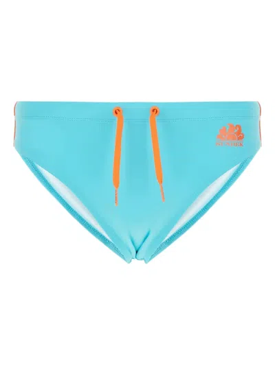 Sundek Drawstring Swimming Trunks In Blue