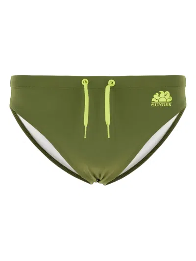 Sundek Drawstring Swimming Trunks In Green