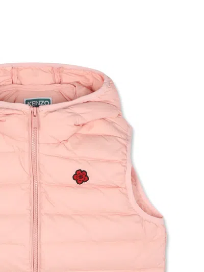 Kenzo Hooded Padded Gilet In Pink