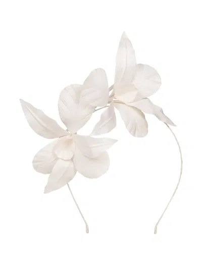 Jennifer Behr Floral-motif Headband In White