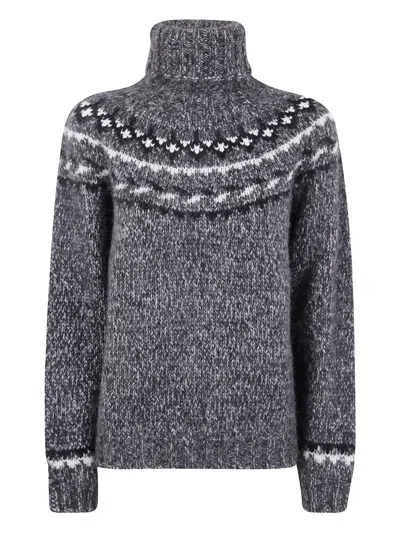 P.a.r.o.s.h Moline Turtle Neck Sweater In Gray
