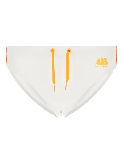 Sundek Drawstring Swimming Trunks In White