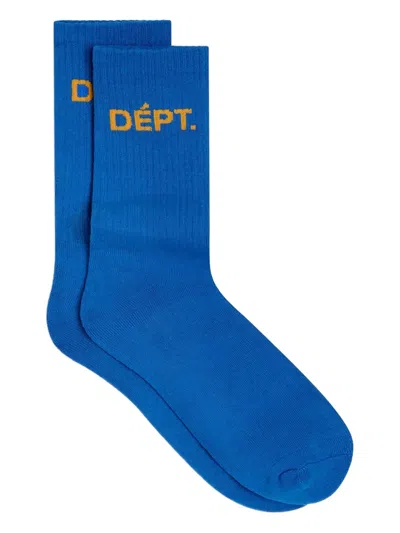 Gallery Dept. Intarsia-knit Logo Socks In Blue