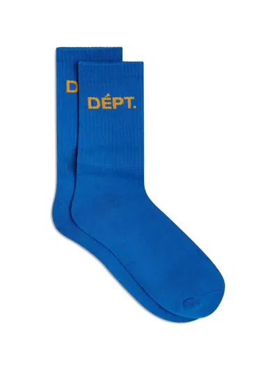 Gallery Dept. Intarsia-knit Logo Socks In Blue