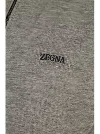 Zegna Reversible High Collar Sleeveless Jacket With Side Pockets In Black