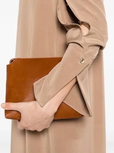 Max Mara Button-cuff Silk Dress In Neutral