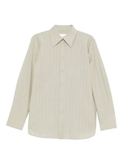 Jil Sander Pinstriped Shirt In Gray