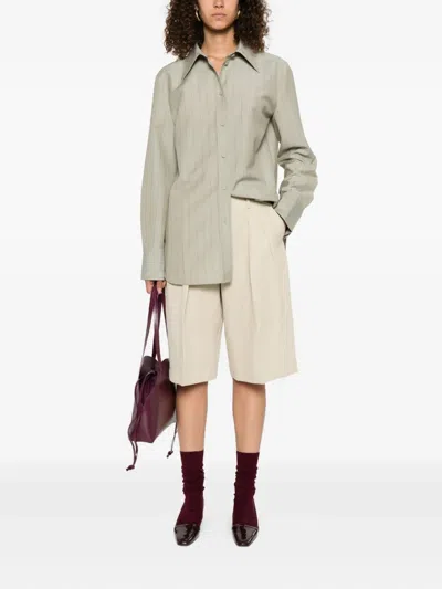 Jil Sander Pinstriped Shirt In Gray