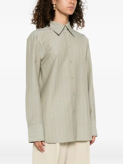 Jil Sander Pinstriped Shirt In Gray