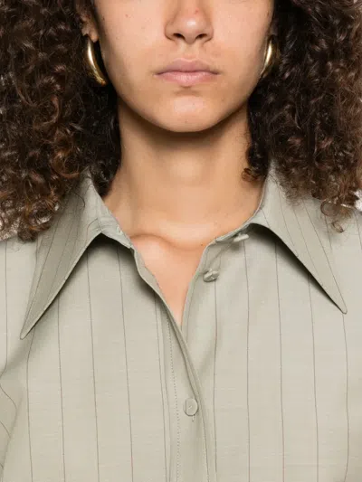 Jil Sander Pinstriped Shirt In Gray