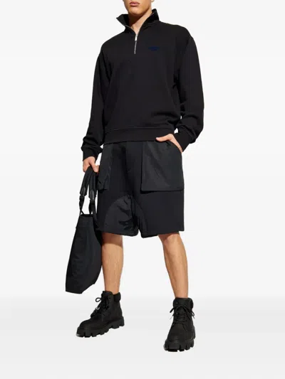 Dsquared2 Logo-embroidered Zip-up Sweatshirt In Black