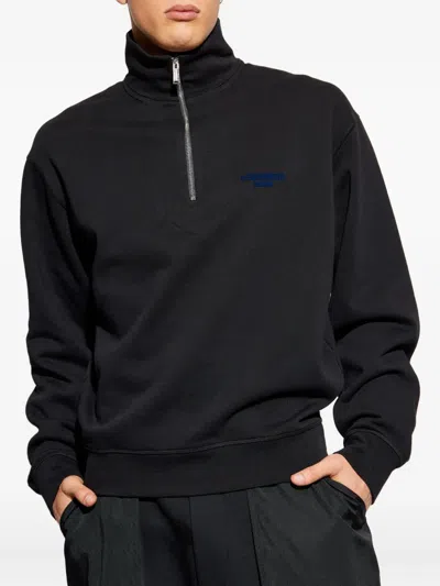 Dsquared2 Logo-embroidered Zip-up Sweatshirt In Black