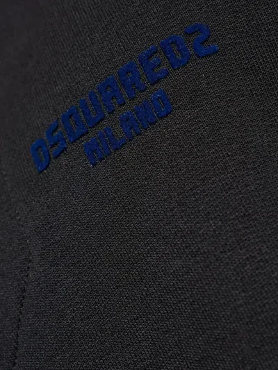Dsquared2 Logo-embroidered Zip-up Sweatshirt In Black