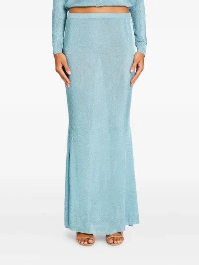 Ser.o.ya Harmony Metallic-knit Maxi Skirt