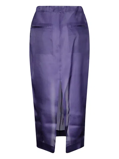 Khaite Semi-transparent Silk Maxi Skirt With Deep Back Slit