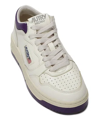 Autry Leather Sneakers With Perforated Toe In White