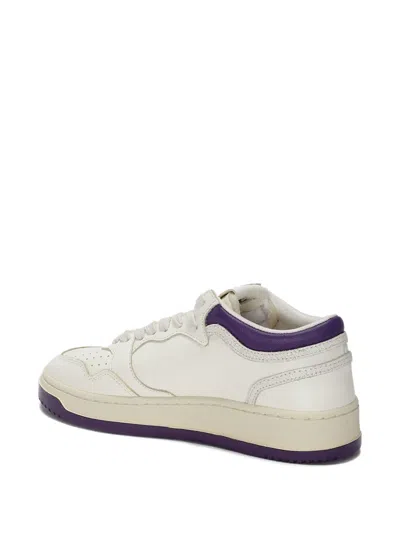 Autry Leather Sneakers With Perforated Toe In White