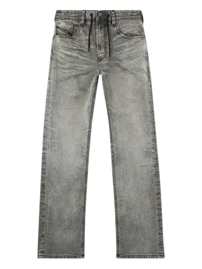 Diesel Faded Straight-leg Jeans In Gray