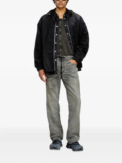 Diesel Faded Straight-leg Jeans In Gray