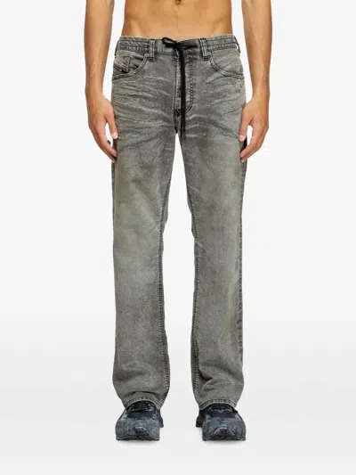 Diesel Faded Straight-leg Jeans In Gray