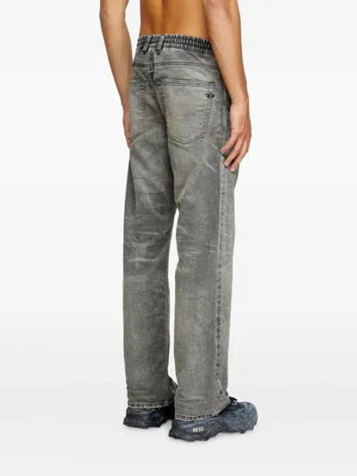 Diesel Faded Straight-leg Jeans In Gray
