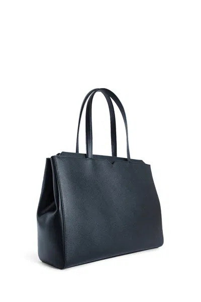 Valextra Unisex Black Tote Bags
