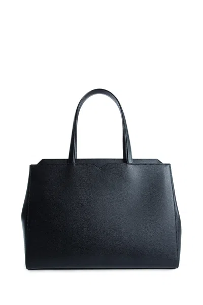 Valextra Unisex Black Tote Bags