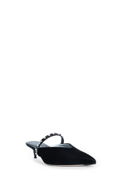 Alexander Mcqueen Nylon Revel Heeled Mules 50 In Black