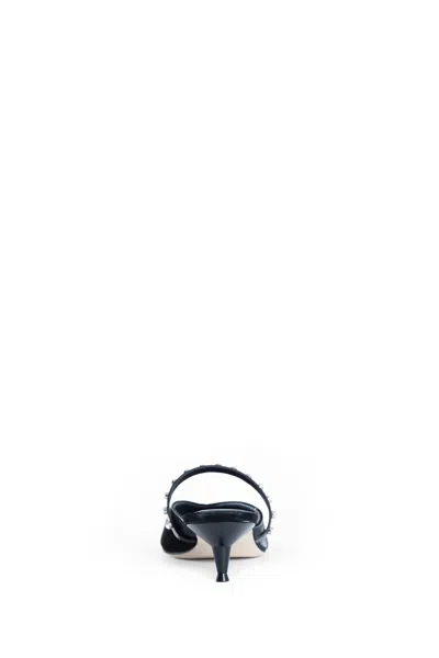Alexander Mcqueen Nylon Revel Heeled Mules 50 In Black