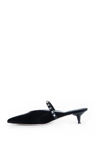 Alexander Mcqueen Nylon Revel Heeled Mules 50 In Black