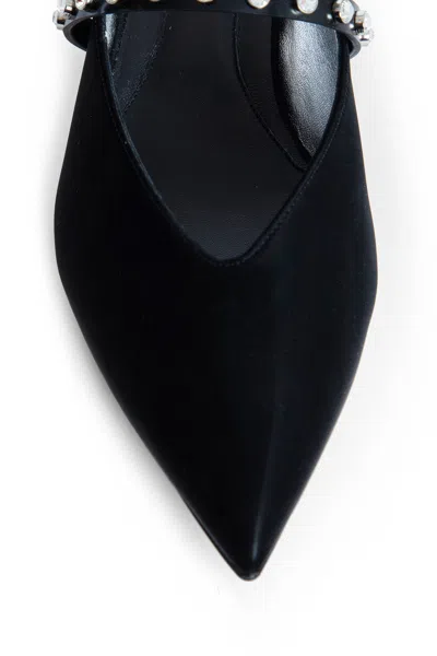 Alexander Mcqueen Nylon Revel Heeled Mules 50 In Black