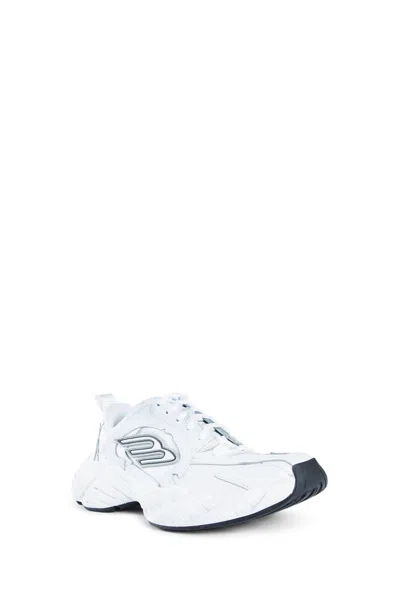 Balenciaga White Sneakers With Black Accents In White