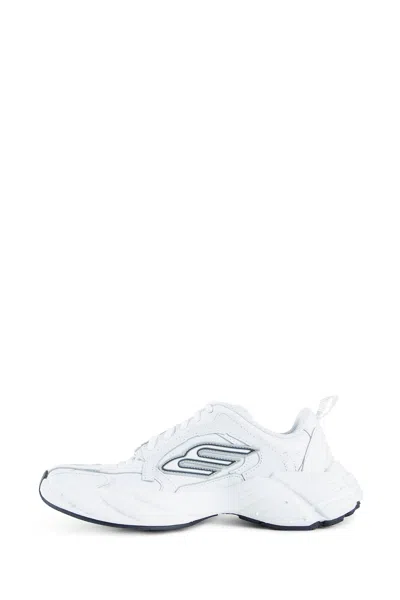 Balenciaga White Sneakers With Black Accents In White