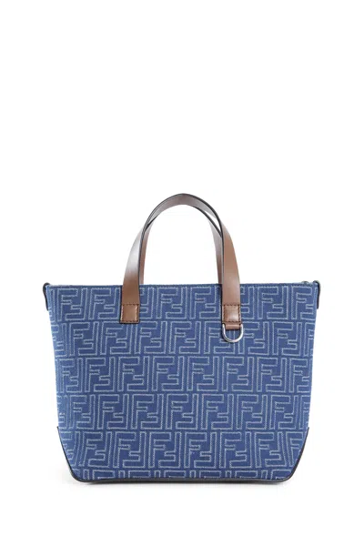 Fendi Man Blue Tote Bags
